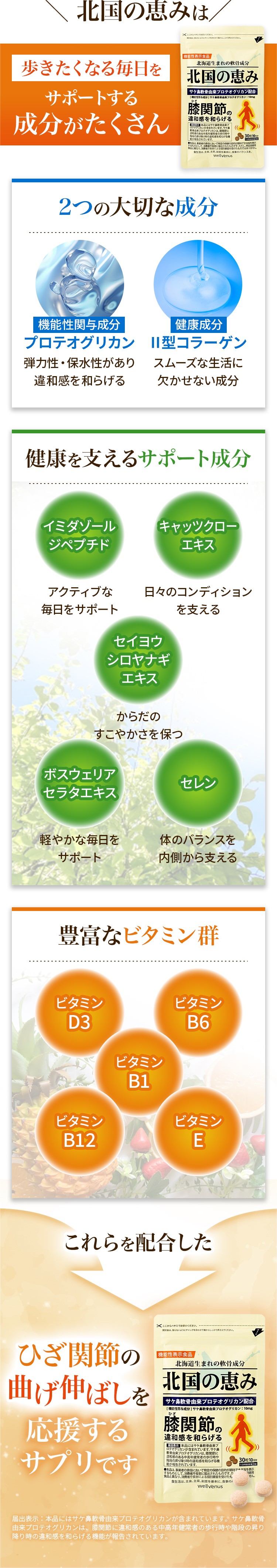 北国の恵みは歩きたくなる毎日をサポートする成分がたくさん