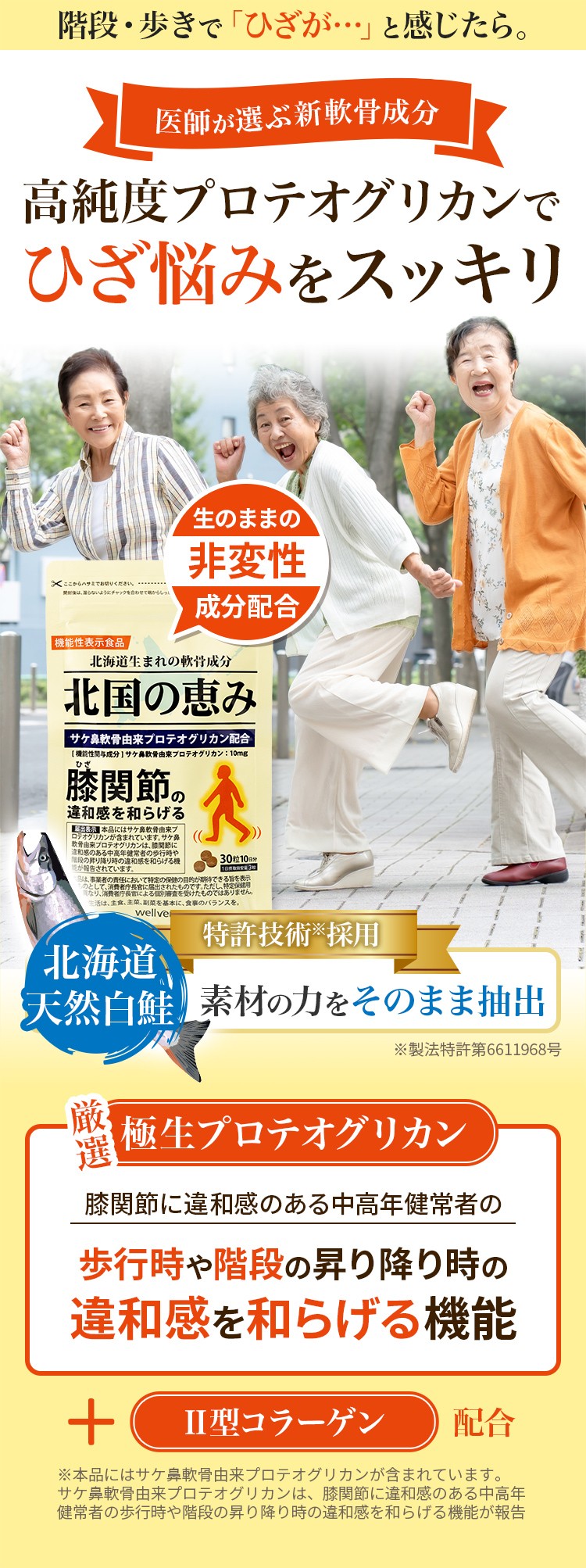 医師が選ぶ新軟骨成分　高純度プロテオグリカンでひざ悩みをスッキリ