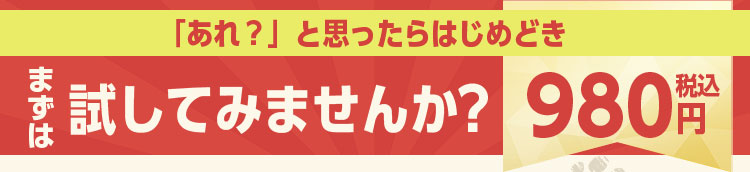「あれ？」と思ったらはじめどき まずは試してみませんか？ 980円（税込）