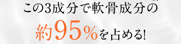 この3成分で軟骨成分※1の 約95％を占める！